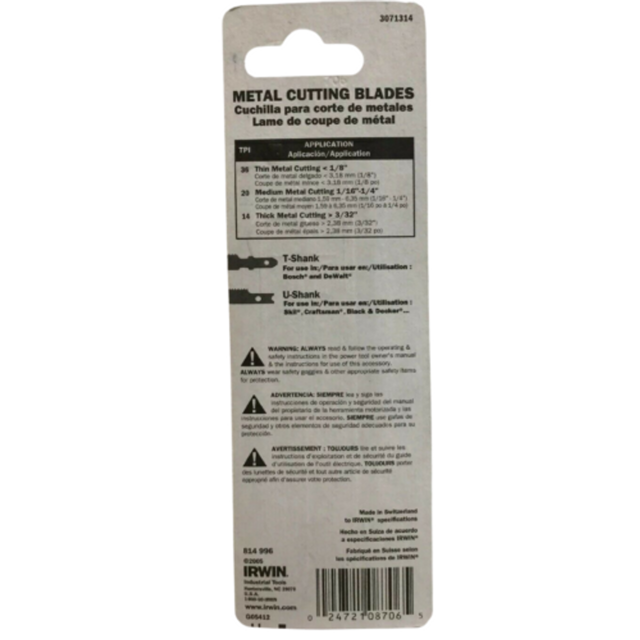 IRWIN Marathon 3071314 U-Shank 3" 14 TPI Jig Saw Blades Pack of 3 - GOODSZON Discount Store