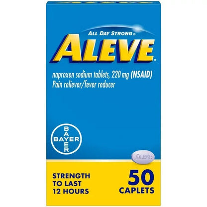 Aleve Caplets Naproxen Sodium Pain Reliever, 50 Count Exp 2025 Pack of 2 - GOODSZON Discount Store