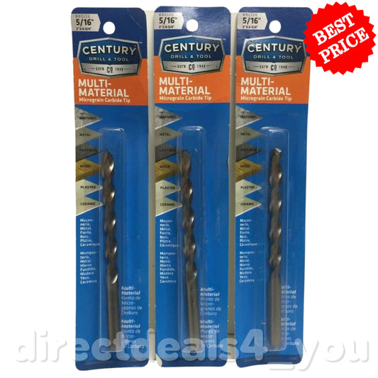CENTURY DRILL & TOOL Multi-Material 80220 5/16" Drill Bit Pack of 3 - GOODSZON Discount Store
