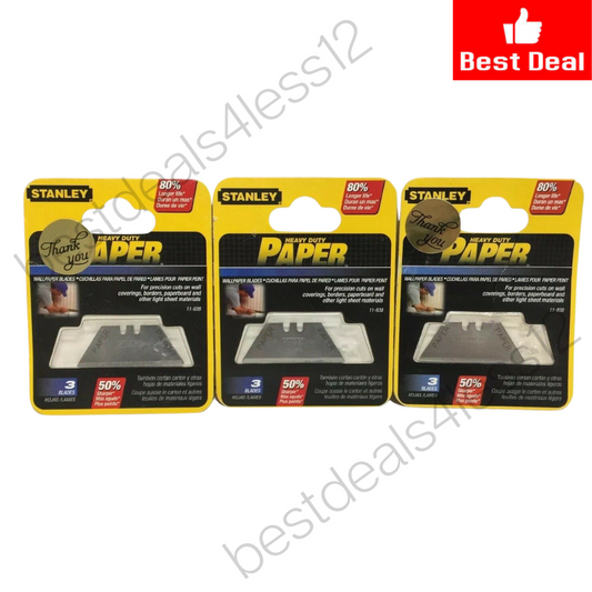 Stanley 11-938 Heavy duty WallPaper Blades 3 pc Pack of 3 - GOODSZON Discount Store