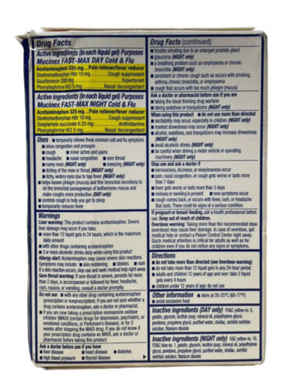 Mucinex Max Strength Fast-Max Day Cold & Night Cold Flu 24 Liquid Gels Pack of 2 - GOODSZON Discount Store