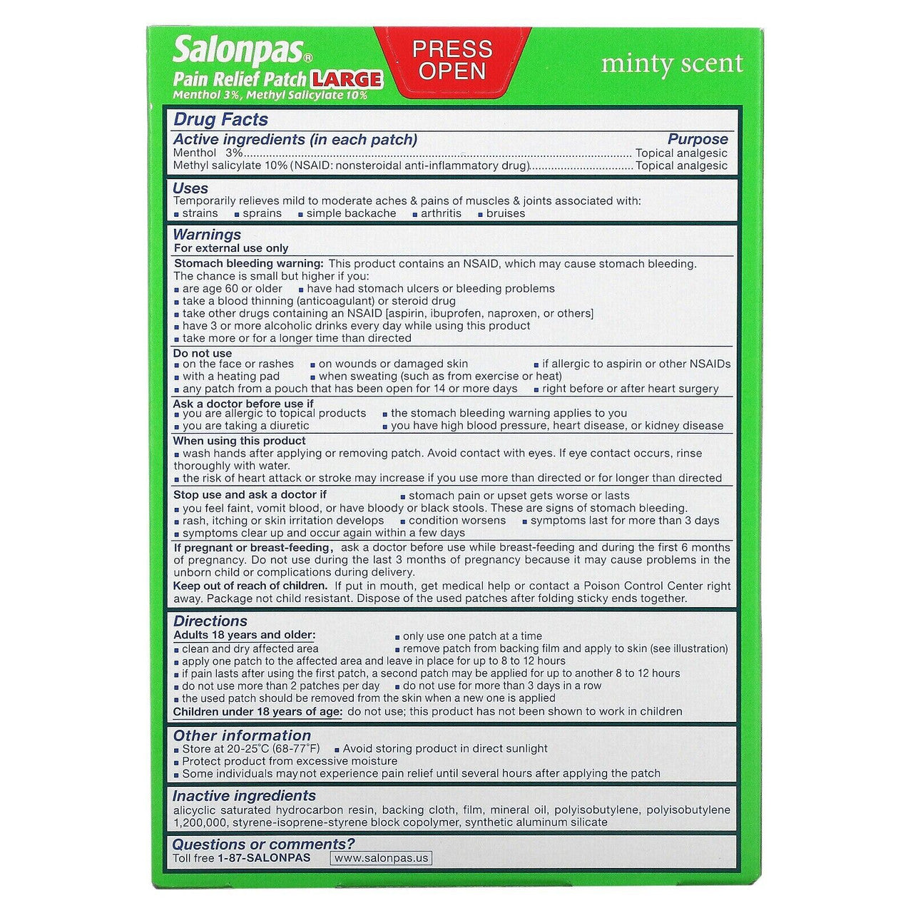 Salonpas Pain Relieving Menthol and Methyl Salicylate 9 Patchs Exp 2025 - GOODSZON Discount Store