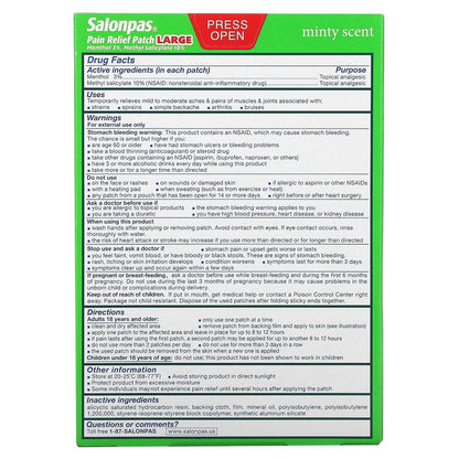 Salonpas Pain Relieving Menthol and Methyl Salicylate 9 Patchs Exp 2025 - GOODSZON Discount Store