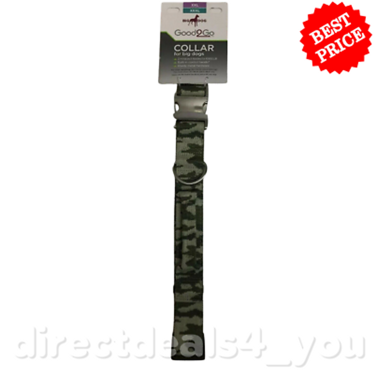 Good2Go Handle Camouflage Collar for Big Dogs Adjustable With Buckle XXL/ XXXL - GOODSZON Discount Store
