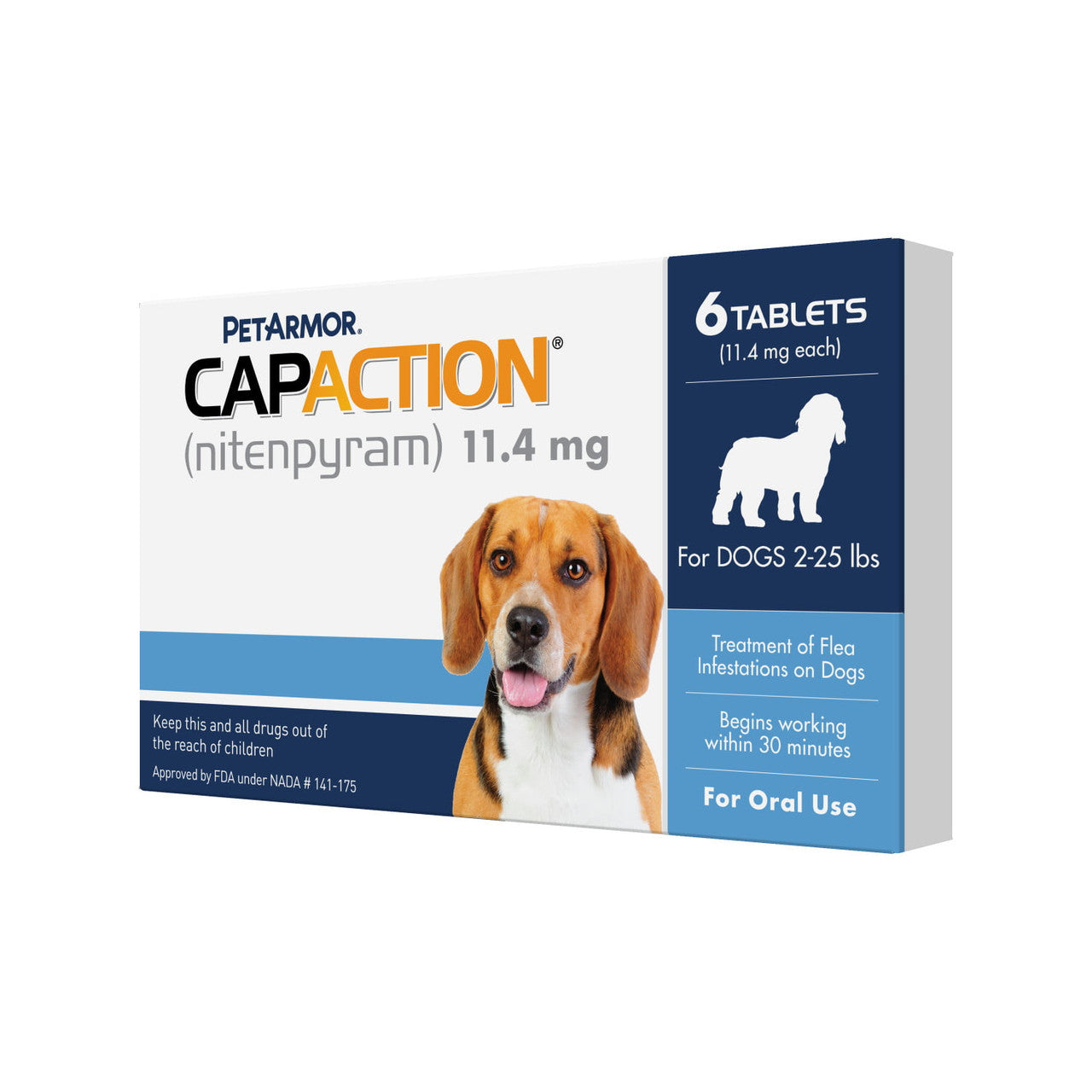 PETARMOR CAPACTION Fast-Acting Oral Flea Treatment for Small Dogs (2-25 lbs), 6 Doses, 11.4 mg - GOODSZON Discount Store