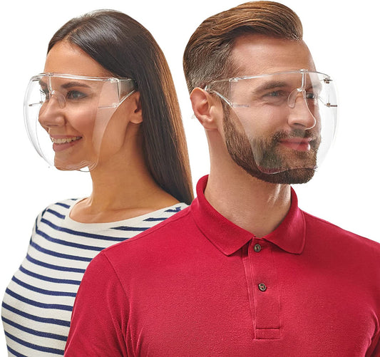 Pack of 1 Clear Plastic Face Shield - Full Face Cover Transparent Glasses - Breathable Comfortable (Mouth Eye Nose) Personal Protection Visor - Anti Fog Reusable See Through Goggles for Women and Men - GOODSZON Discount Store
