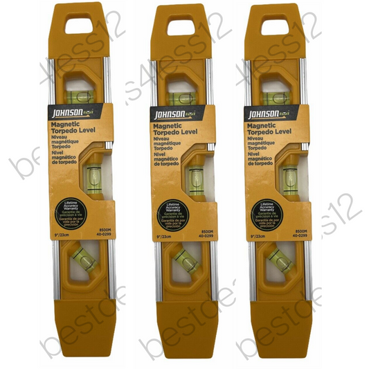 Johnson Level 9-in Magnetic Torpedo Level-3 Vial - 8500M - (Pack of 10) - GOODSZON Discount Store