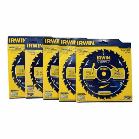 Irwin MARATHON Carbide Corded Circular Deck Saw Blade 7 1/4-inch 24T Pack of 5 - GOODSZON Discount Store
