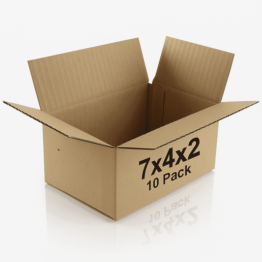 10 Pack Shipping Boxes, 7 x 4 x 2 inch Corrugated Cardboard Packing Small Mailer Box for Mailing Business Packaging, Gifts, Decorations, Brown Kraft