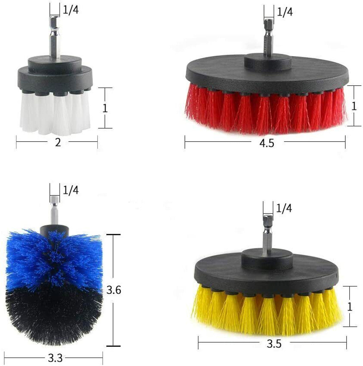 Drill Brush Attachment 4 Piece Drill Scrub Brush Set - GOODSZON Discount Store