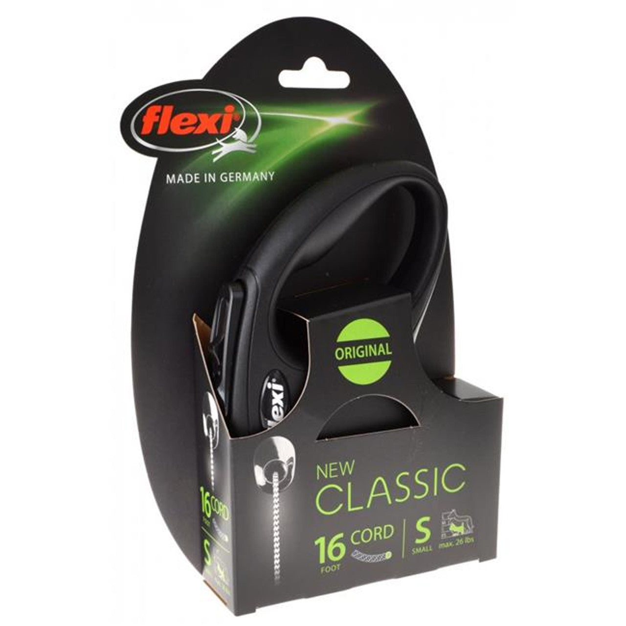 Flexi CORD S 16FT BK 16 ft. Classic Retractable Cord Leash, Black - GOODSZON Discount Store