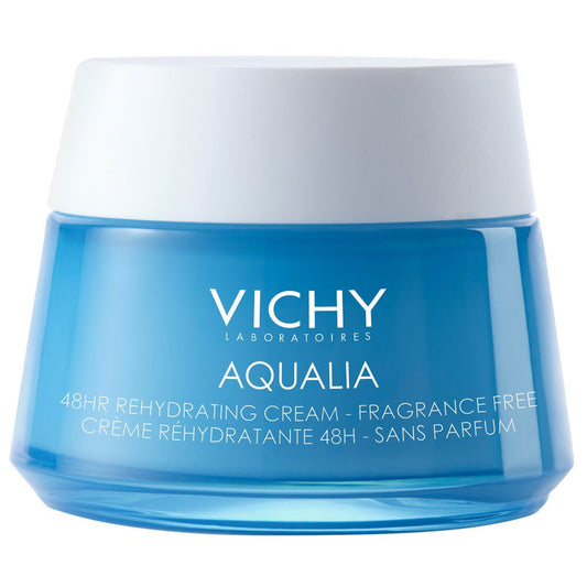 Vichy Aqualia Thermal Fragrance Free Face Cream Moisturizer for Dry Skin with Hyaluronic Acid 1.69 oz - GOODSZON Discount Store