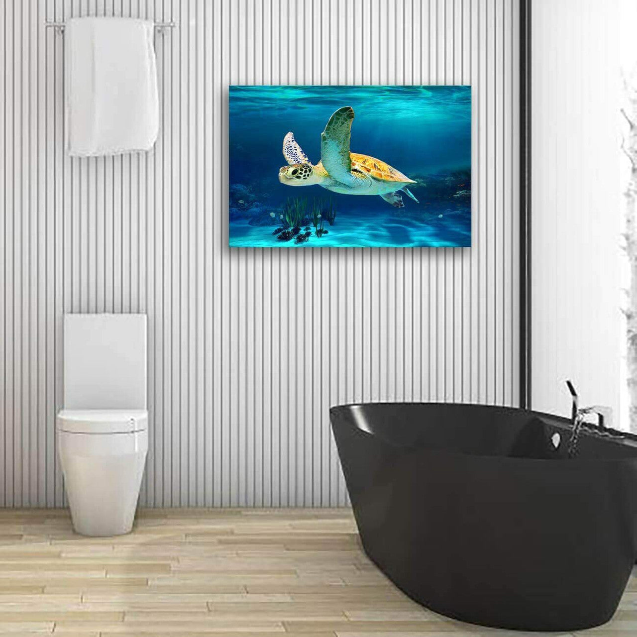Bathroom Decoration Beach Turtle art Marine design Turtle picture Art 40x60 cm - GOODSZON Discount Store