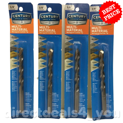 CENTURY DRILL & TOOL Multi-Material 80224 3/8" Drill Bit Pack of 4 - GOODSZON Discount Store