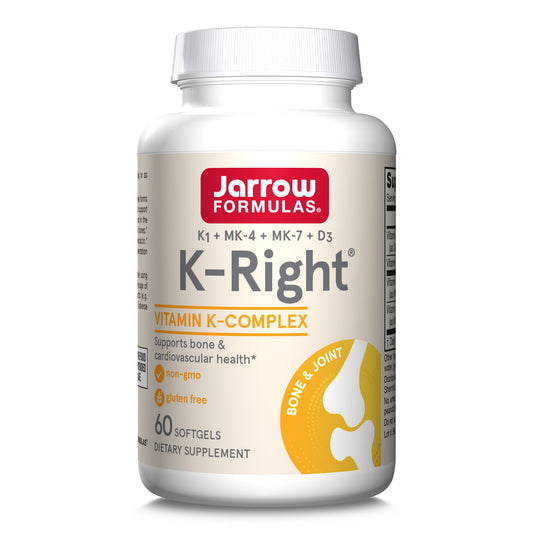 Jarrow Formulas K-Right - Dietary Supplement for Bone & Cardiovascular Health Support - Contains Vitamin D3 & Three Forms of Vitamin K Including MK-7 - 60 Servings (Packaging May Vary) - GOODSZON Discount Store