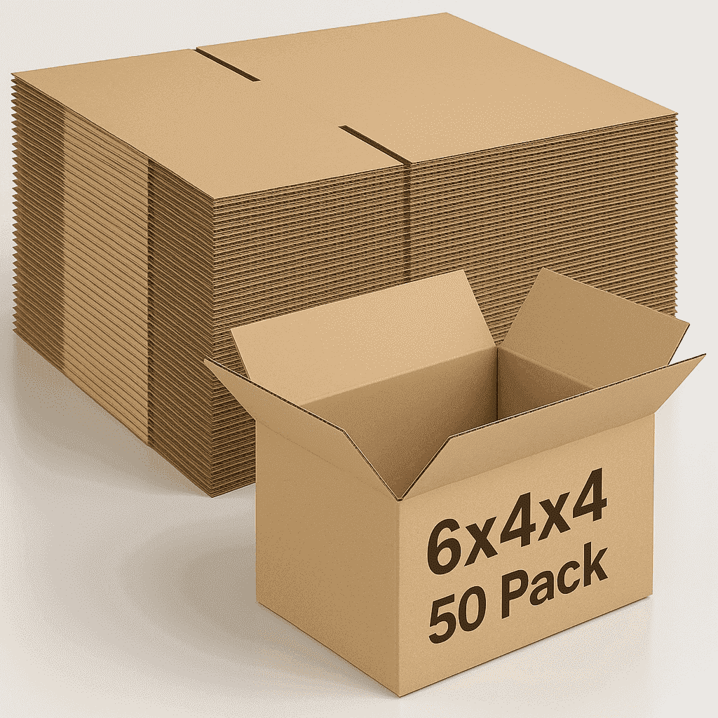50 Pack 6x4x4 Inches Small Shipping Boxes Brown Corrugated Cardboard Boxes for Packing, Mailing, Moving, Business - GOODSZON Discount Store
