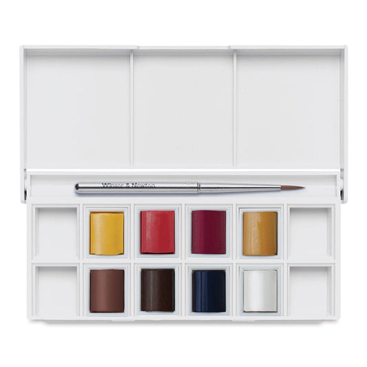 Winsor & Newton Cotman Watercolor Set - Portrait Pocket Set, Set of 8, Half Pans - GOODSZON Discount Store