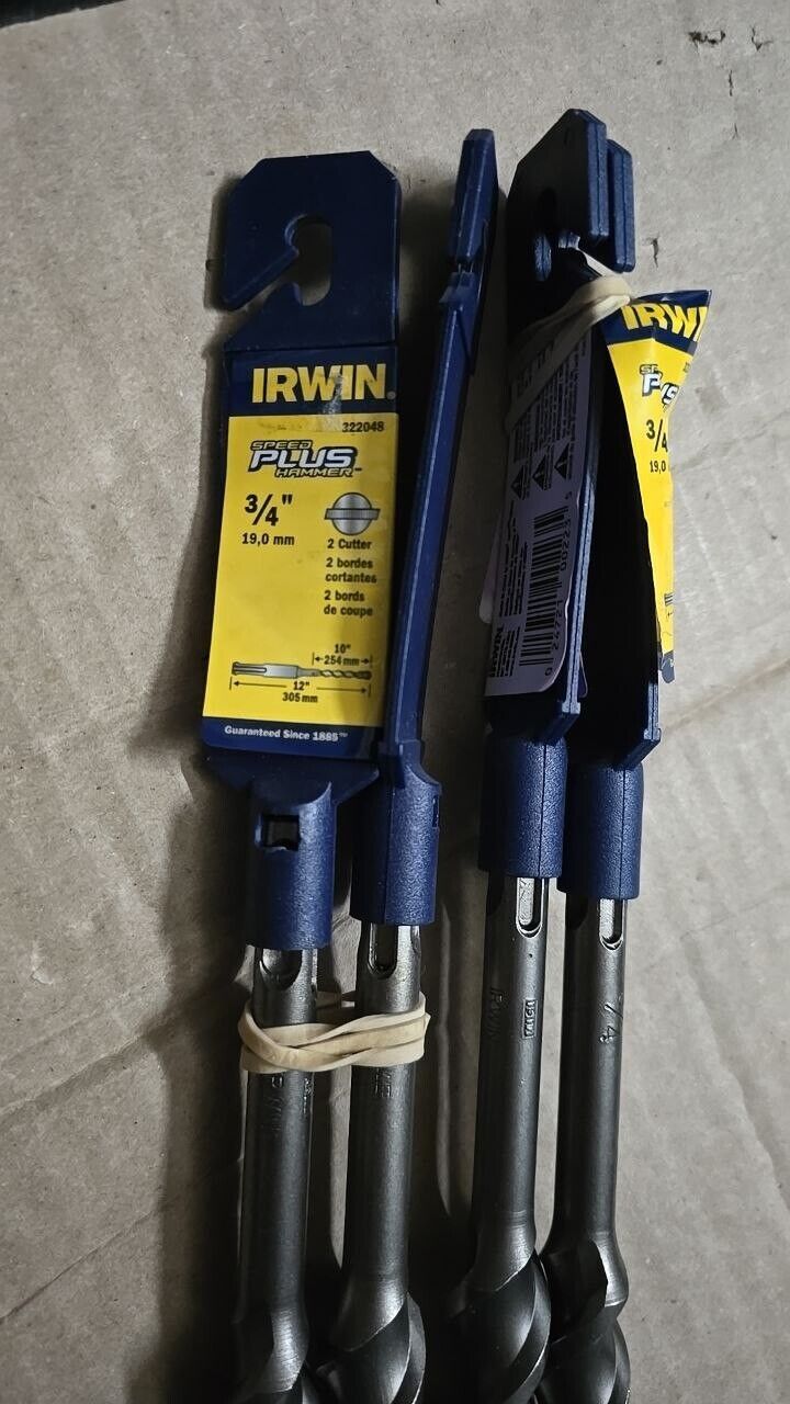 3/4" Irwin SDS-plus Carbide Speed Plus Hammer Bit 322048 Pack of 4 - GOODSZON Discount Store