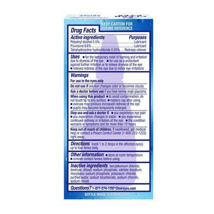 Clear Eyes Triple Relief Lubricant Eye Drops, 0.5 fl oz Pack of 2 - GOODSZON Discount Store