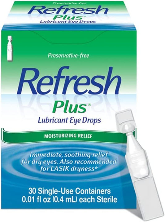Refresh Plus Eye Lubricant 0.01 oz.Eye Drops, 30 Ct - GOODSZON Discount Store