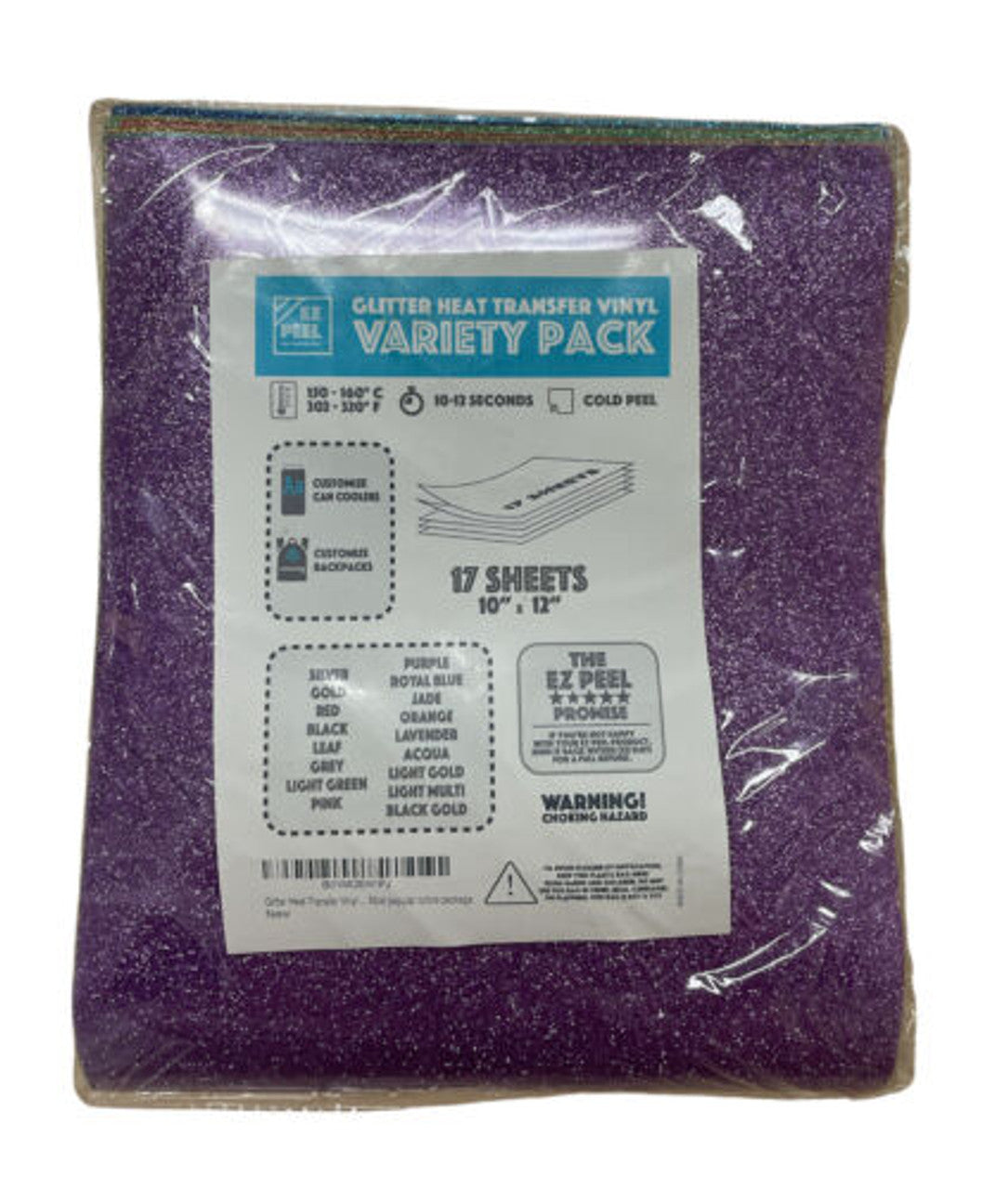 Glitter Heat Transfer Vinyl 17 Variety Pack 12x10 inch HTV Sheets - GOODSZON Discount Store