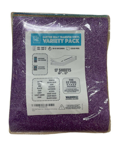 Glitter Heat Transfer Vinyl 17 Variety Pack 12x10 inch HTV Sheets - GOODSZON Discount Store