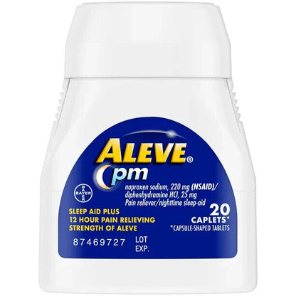Aleve PM Pain Reliever & Nighttime Sleep Aid 20 Caplets Exp 06/2024 Pack of 3 - GOODSZON Discount Store