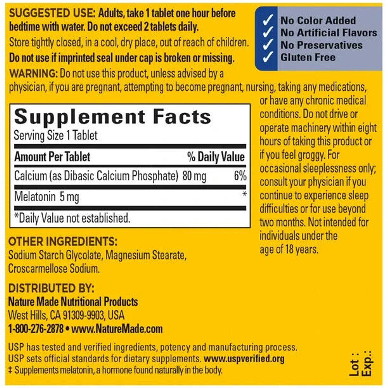 Nature Made Melatonin 5 mg 90 Tablets Pack of 2 - GOODSZON Discount Store