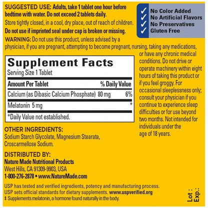 Nature Made Melatonin 5 mg 90 Tablets Pack of 2 - GOODSZON Discount Store