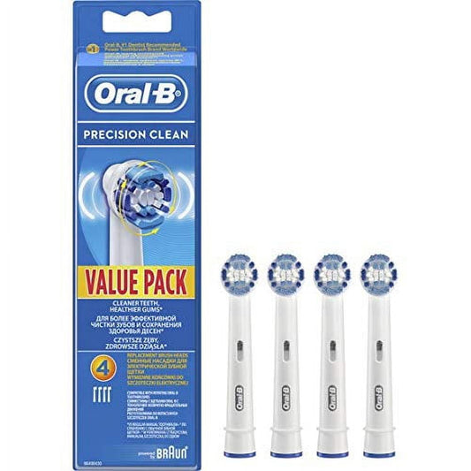 Braun Oral-B Precision Clean Electric Toothbrush Replacement Heads, 4 Count, White - GOODSZON Discount Store