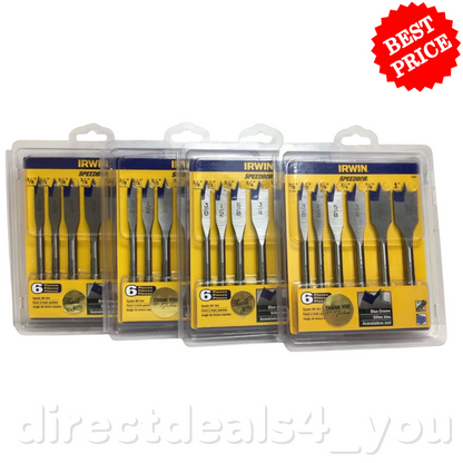 Irwin Speedbor 6 Piece Spade Drill Bit Set - 88886 Pack of 4 - GOODSZON Discount Store