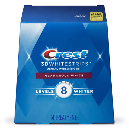 Crest 3D Whitestrips Glamorous White At-Home Teeth Whitening Kit, 14 Treatments - GOODSZON Discount Store