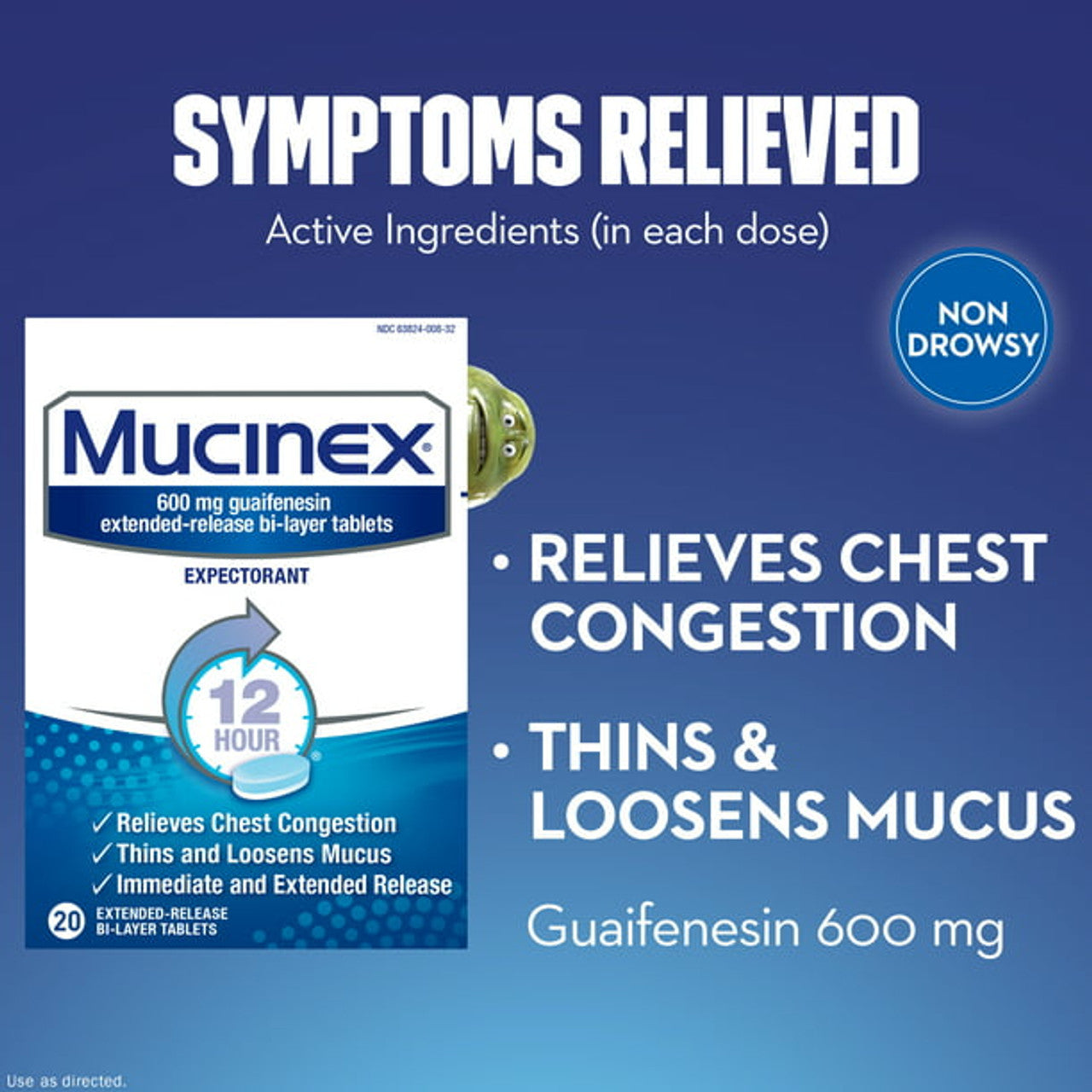 Chest Congestion, Mucinex Expectorant 12 Hour Extended Release Tablets, 20ct, 600 mg Guaifenesin with Extended Relief of Chest Congestion - GOODSZON Discount Store