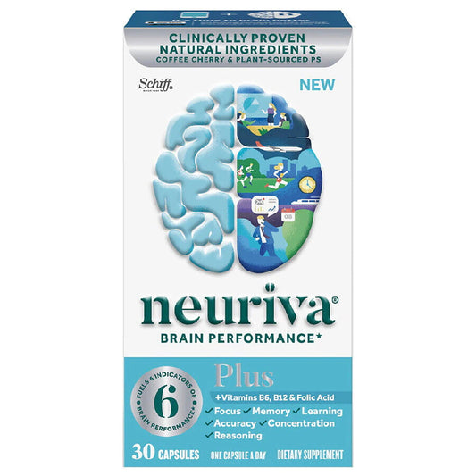 Neuriva Plus Brain Performance Supplement (30 count), Brain Support With Clinically Proven Natural Ingredients (Coffee Cherry & Plant Sourced Phosphatidylserine) - GOODSZON Discount Store
