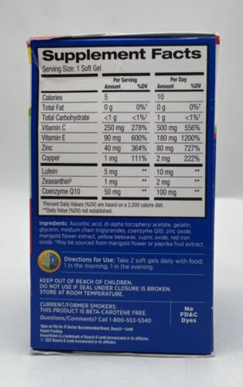 PreserVision AREDS 2 Eye Vitamins with CoQ10 100 softgels - GOODSZON Discount Store