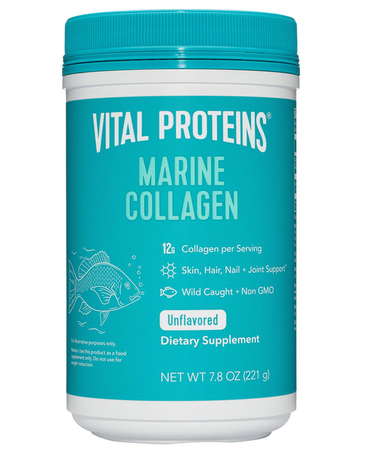 Vital Proteins Marine Collagen Peptides Powder Supplement for Skin Hair Nail Joint - Hydrolyzed Collagen - 12g per Serving - 7.8 oz Canister - GOODSZON Discount Store