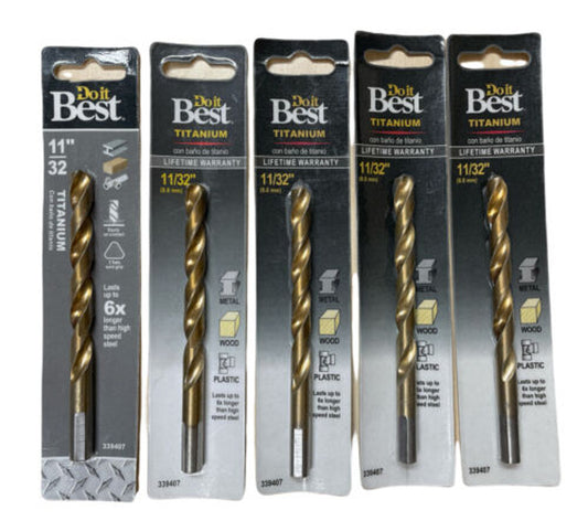 Do it Best 11/32 In. Titanium Drill Bit 339407 Pack of 5 - GOODSZON Discount Store