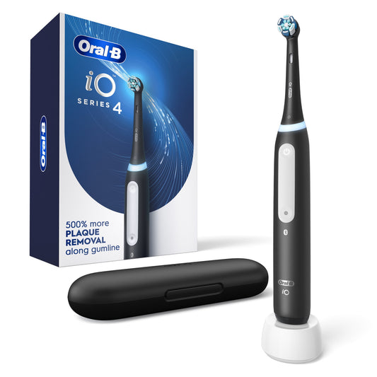 Oral-B iO Series 4 Electric Toothbrush with (1) Brush Head, Rechargeable, Black - GOODSZON Discount Store