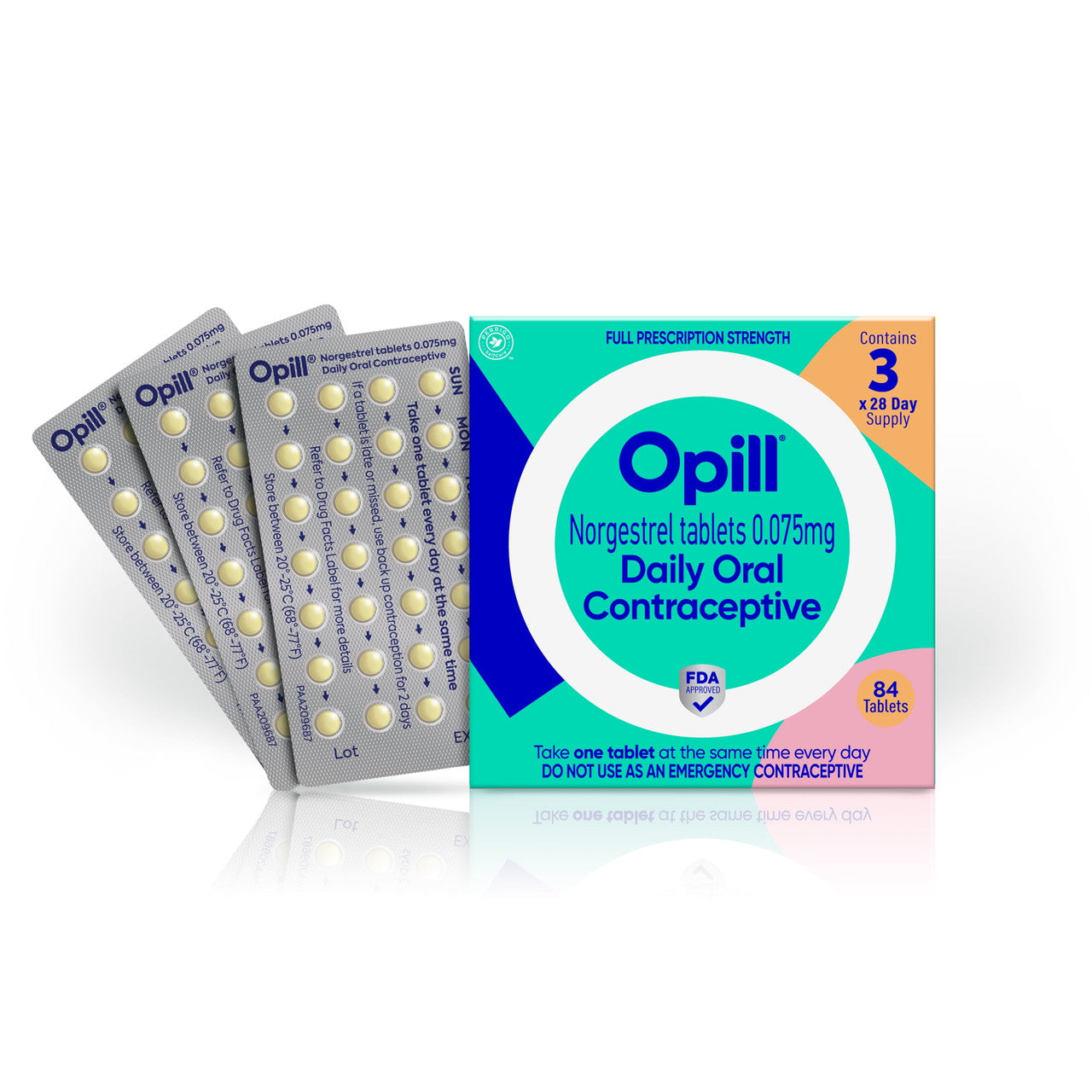 Opill Daily Oral Contraceptive, FDA Approved, Full Prescription Strength, 3 Months - GOODSZON Discount Store