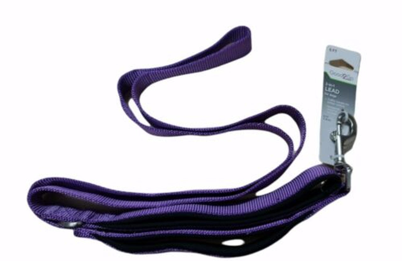 Good2Go Shock Absorbing Dog Leash Nylon Traffic Padded Handle Purple 6 ft - GOODSZON Discount Store