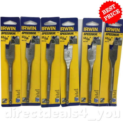 Irwin Speedbor 88813 Spade Drill Bit 13/16" Pack of 6 - GOODSZON Discount Store