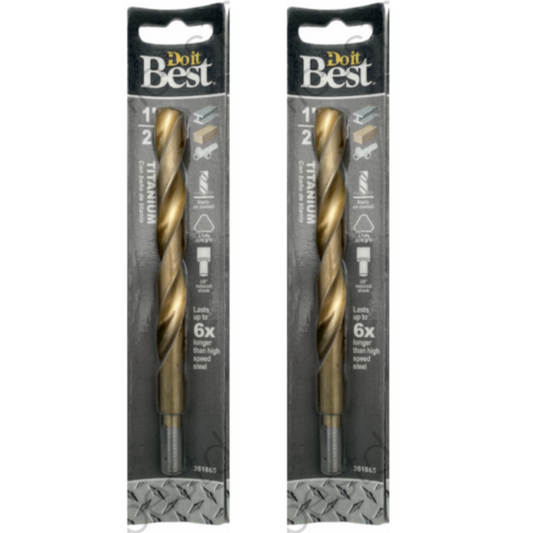 Do it 1/2" Titanium Drill Bit 351865 (Pack of 2) - GOODSZON Discount Store