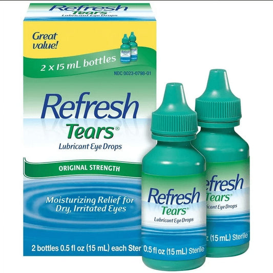 Refresh Tears Lubricant Eye Drops Preserved Tears, 30 ml, 2 Bottles - GOODSZON Discount Store
