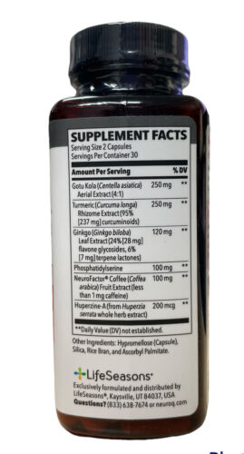 Life Seasons NeuroQ Memory & Focus Extra Strength 60 Veg Caps Exp 08/2024 - GOODSZON Discount Store