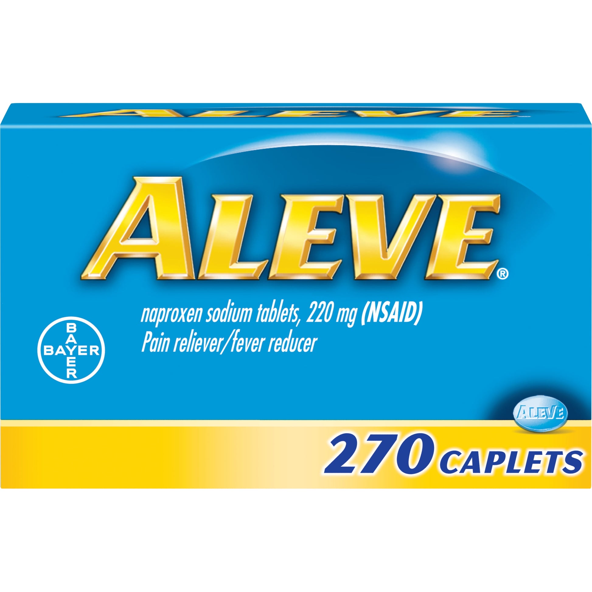 Aleve Pain Reliever/Fever Reducer Naproxen Sodium Caplets, 220 mg, 270 Ct - GOODSZON Discount Store
