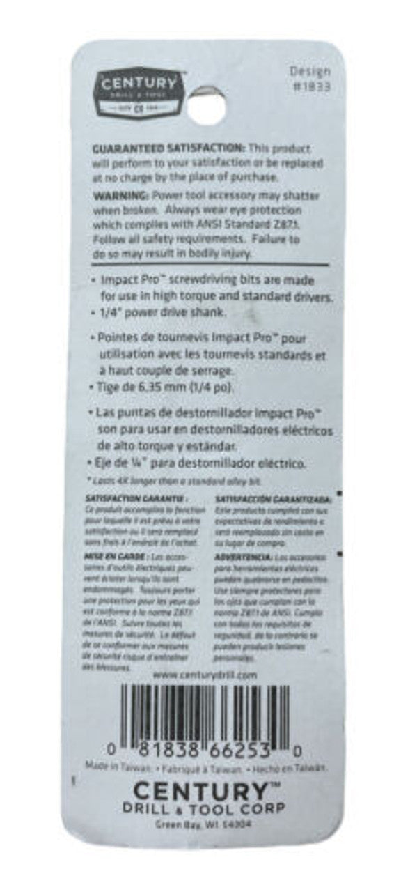 CENTURY DRILL & TOOL #3 x 2 Impact Pro Square Power Torsion Bit Pack of 3 - GOODSZON Discount Store