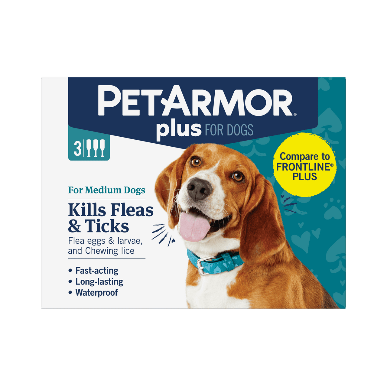PETARMOR Plus for Medium Dogs 23-44 lbs, Flea & Tick Prevention for Dogs, 3-Month Supply - GOODSZON Discount Store