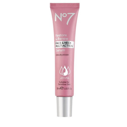No7 Restore & Renew Face & Neck Multi Action Serum - 1 fl oz - GOODSZON Discount Store