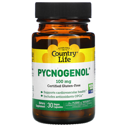 COUNTRY LIFE VITAMINS PYCNOGENOL 100 MG, 30 VCAP - GOODSZON Discount Store