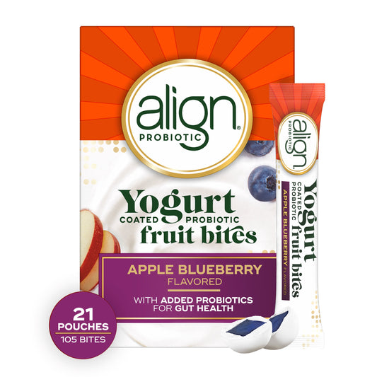 Align Probiotic Yogurt Coated Fruit Bites, Apple Blueberry, 21 Count - GOODSZON Discount Store